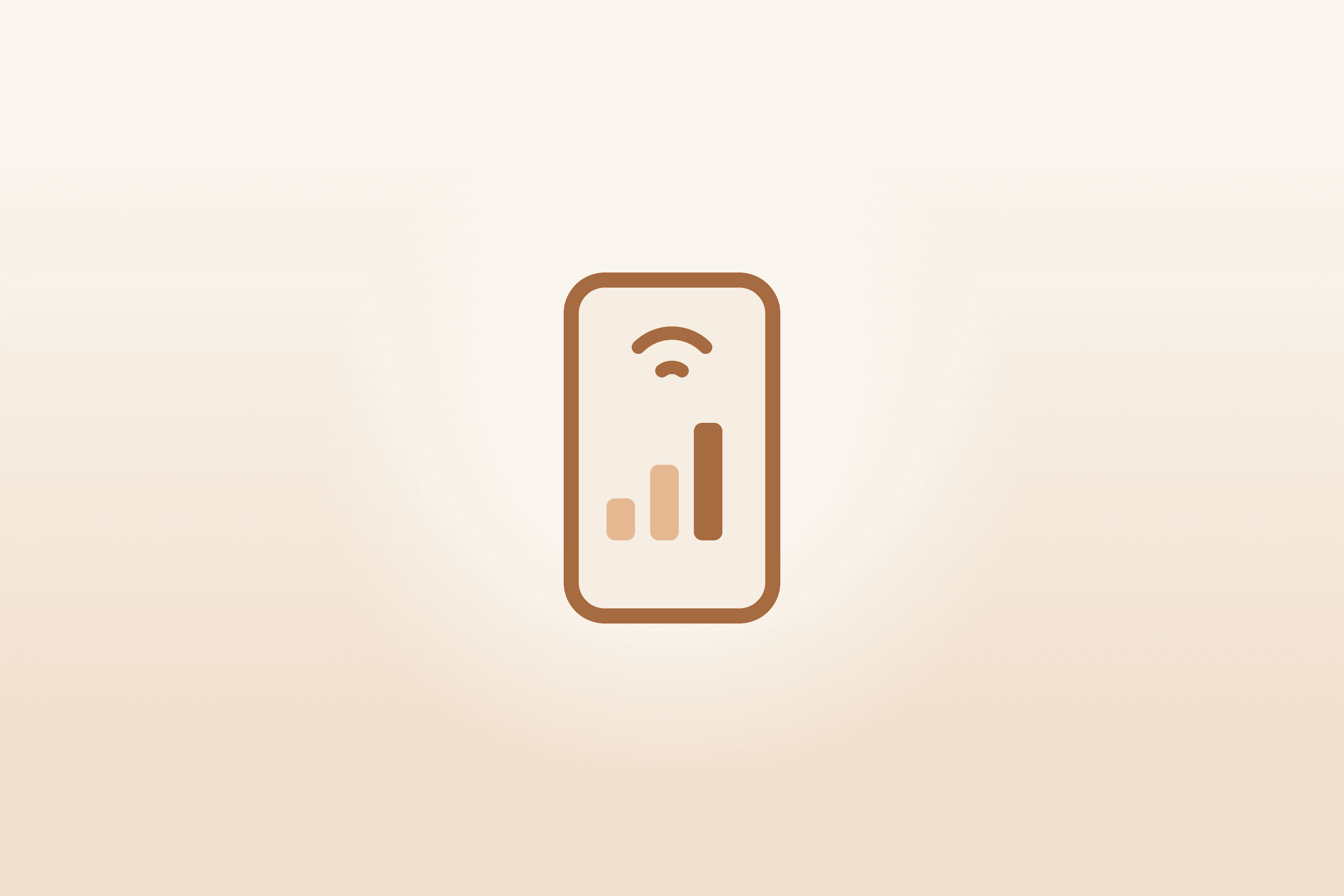 Illustration of a phone showing signal bars and reception