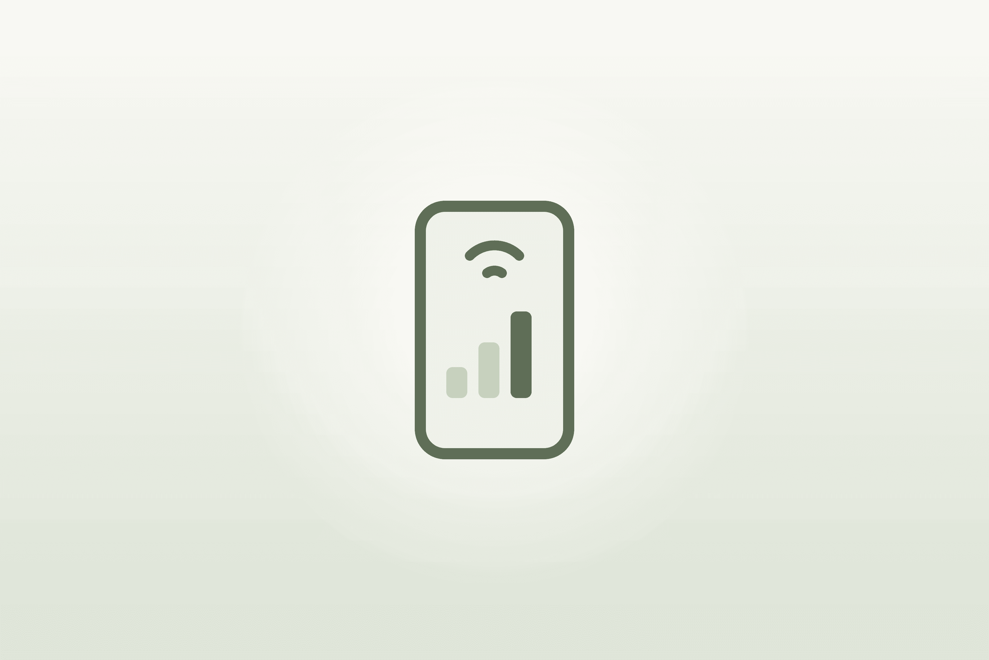 Illustration of a phone showing signal bars and reception